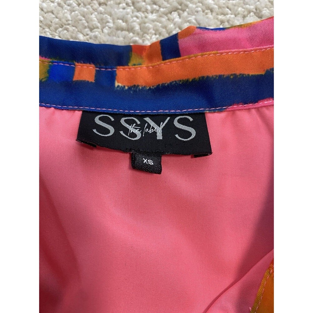 SSYS Pink Multicolor Geometric Sleeveless Shift Dress V-Neck Lightweight Size XS - Picture 14 of 14